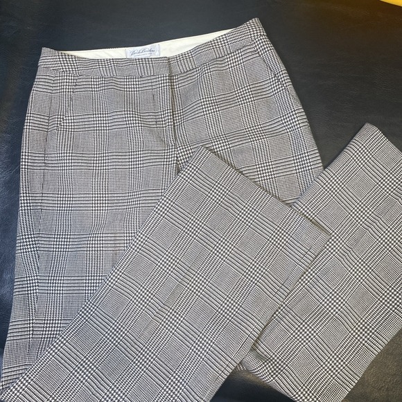 BROOKS BROTHERS Wool Blend Wide leg dress pants Brown Glen Plaid Women's Size 10 - Picture 7 of 9